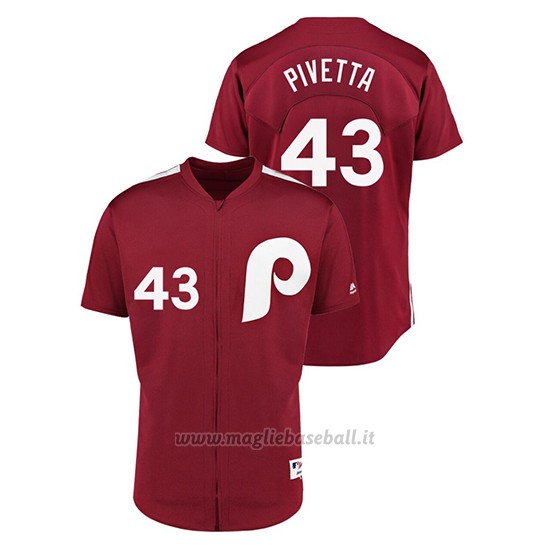 Maglia Baseball Uomo Philadelphia Phillies 43 Nick Pivetta 1979 Saturday Night Special Autentico Rosso